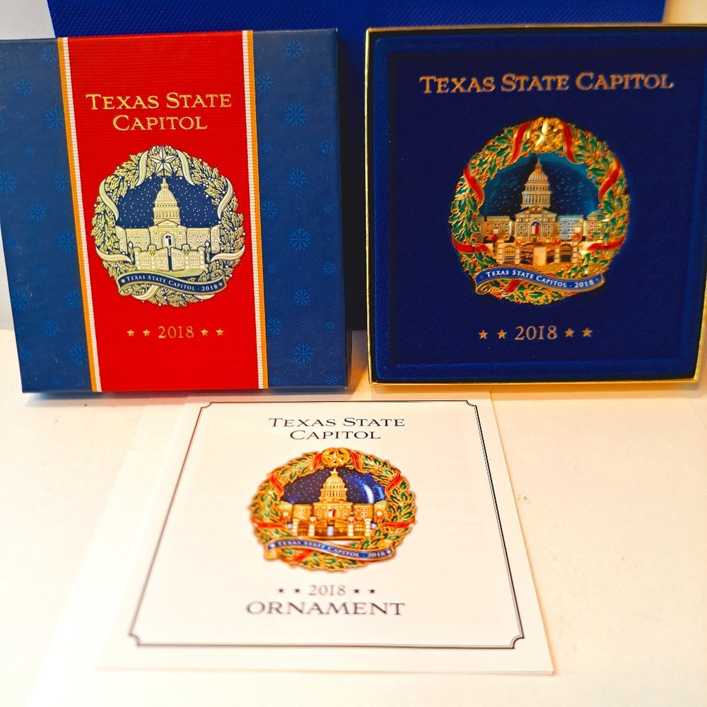Texas State Capitol Ornament 2018 Starry Night Christmas Collectible Box